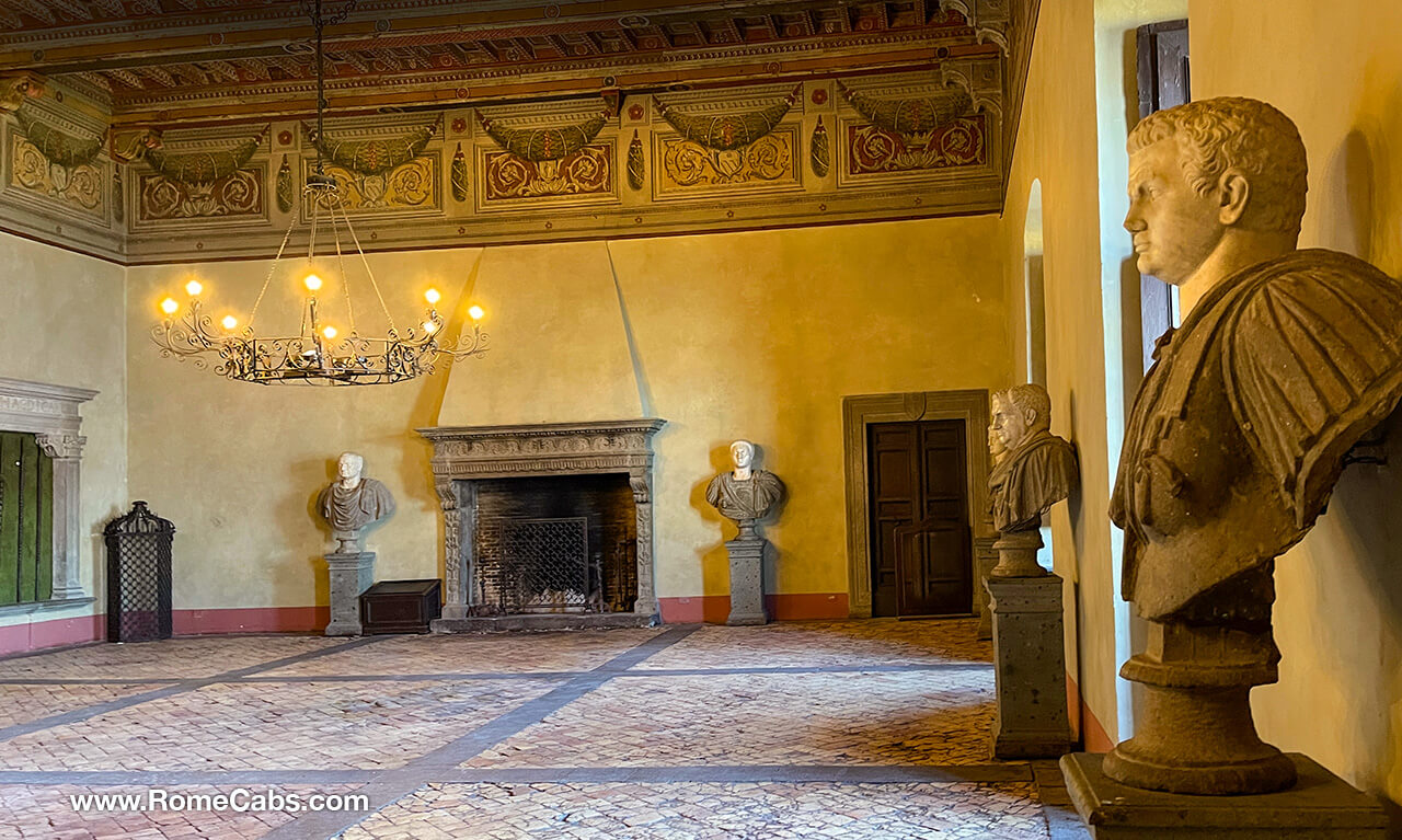 Hall of Emperors  Caesars Sala dei Cesari Guided Tour of Bracciano Castle day trips from Rome Cabs