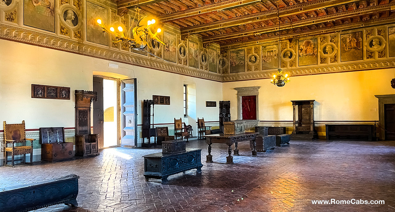 Hall of Felice della Rovere Sala Felice della Rovere Castello Odescalchi Bracciano Castle Tour Guide Rome Civitavecchia excursions