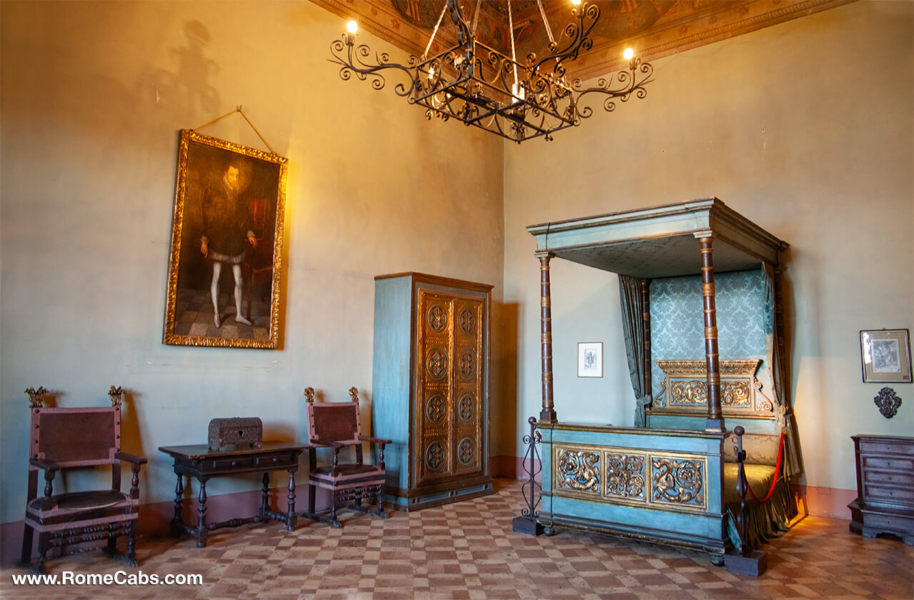 Hall of King Umberto I Guided Tour of Bracciano Castle day trips from Rome Civitavecchia