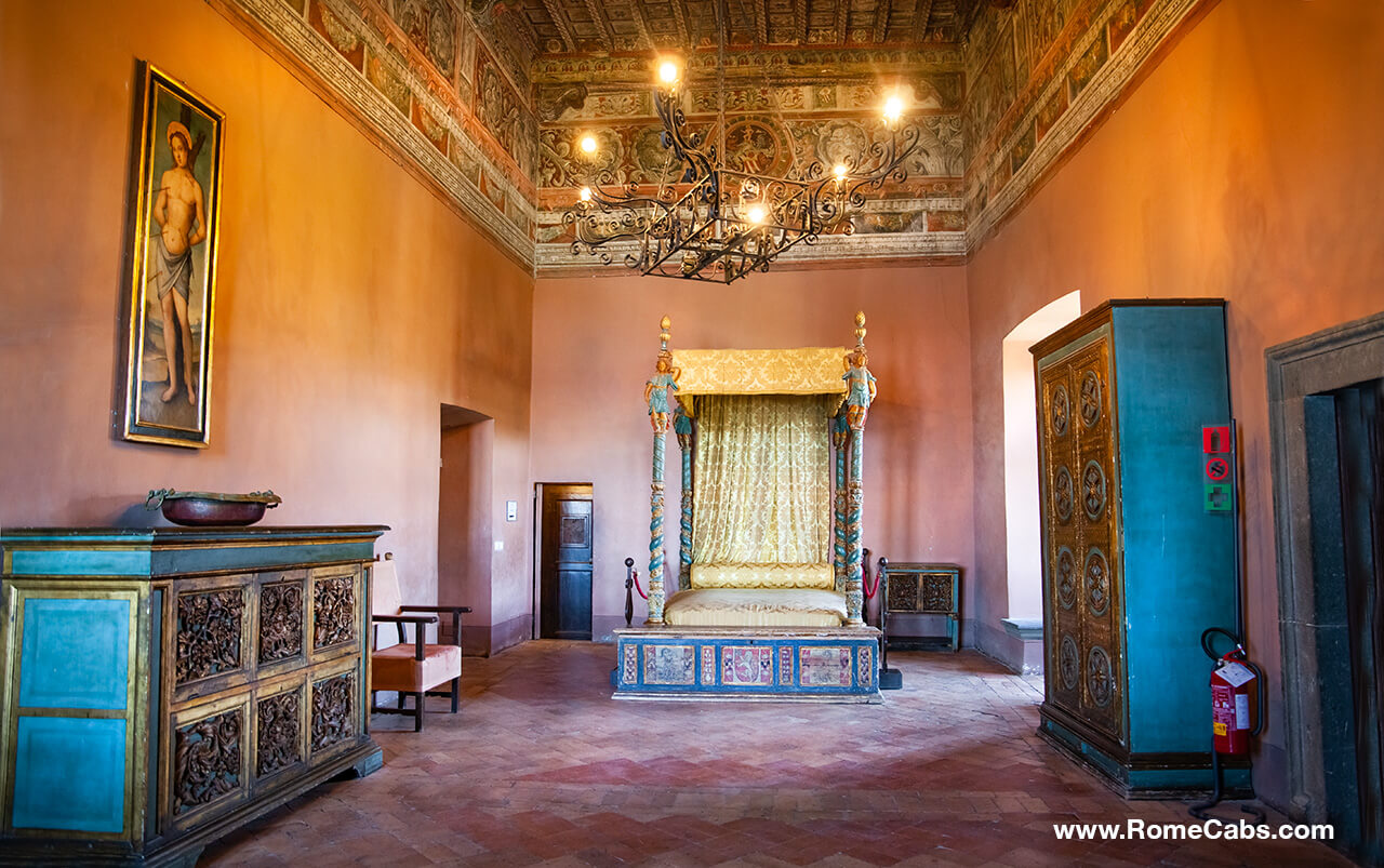 Hall of the Orsini Frieze Sala del Fregio Orsini Isabella de Medici Rome Bracciano Castle Guided Tours from Rome Civitavecchia