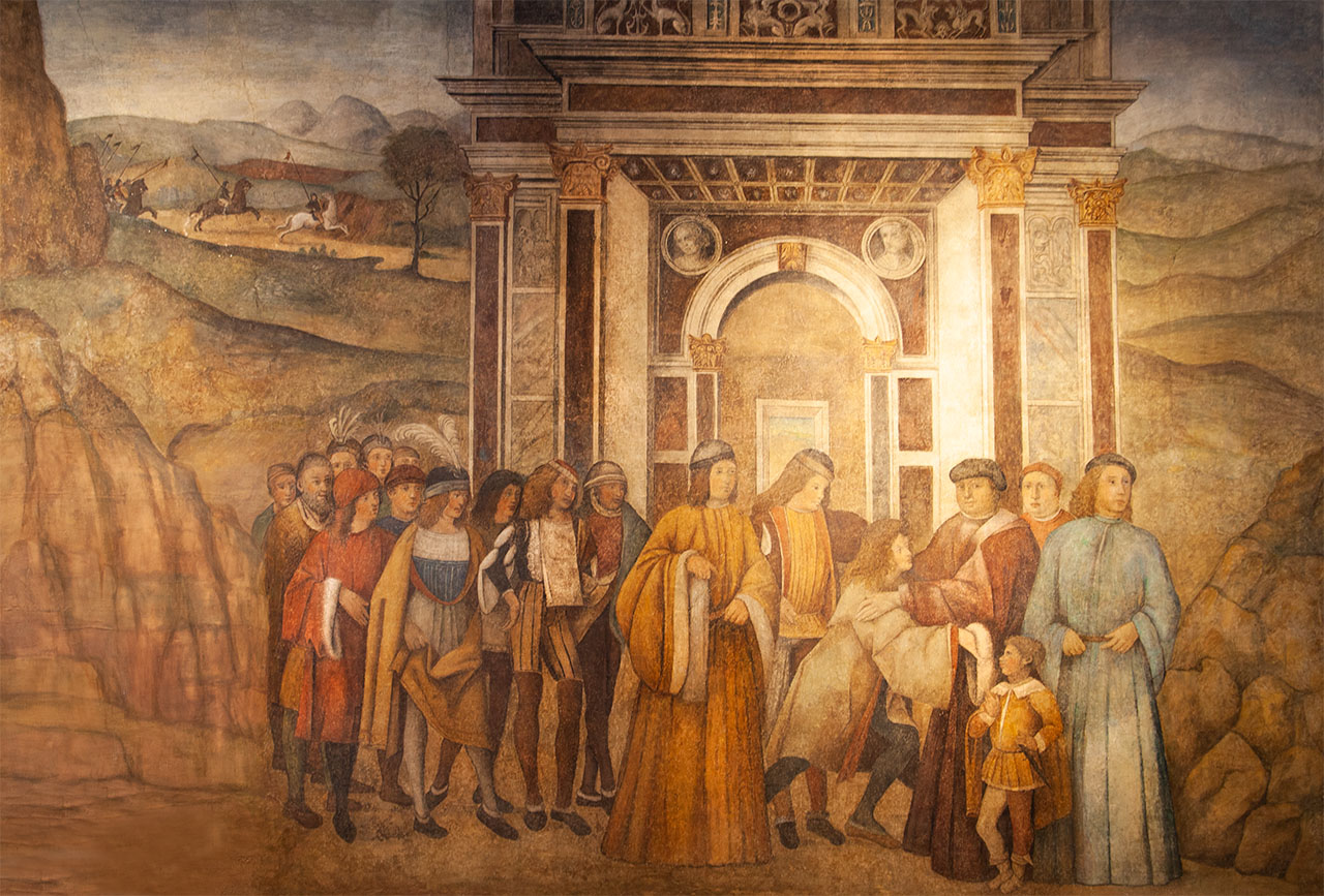 Monumental Fresco by Antoniazzo Romano Gentil Virgino Meeting with Piero de Medici Guided Tour of Bracciano Castle from Rome Port