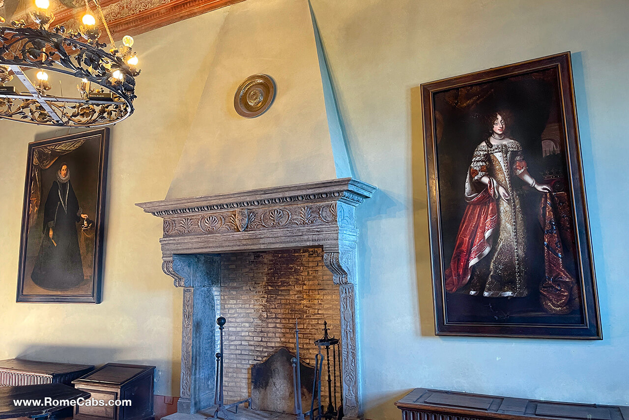 Hall of Paolo Giordano II Queen Christina of Sweden Bracciano Castle Guided Tour