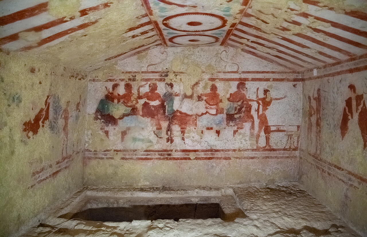 Claudio Bettini Tomb Tomba Bettini Guide to visiting Tarquinia Monterozzi Necropolis tours from Rome