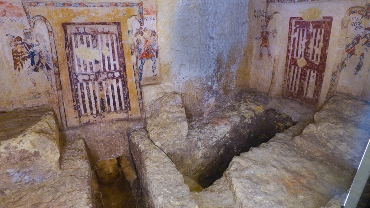Tomb of Charuns Tomba dei Caronti Monterozzi Necropolis Tarquinia Etruscan tours