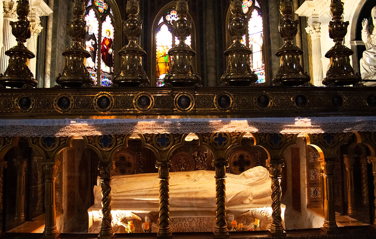 Tomb of Saint Catherine of Siena Santa Maria Sopra Minerva Must See Church in Rome behind Pantheon